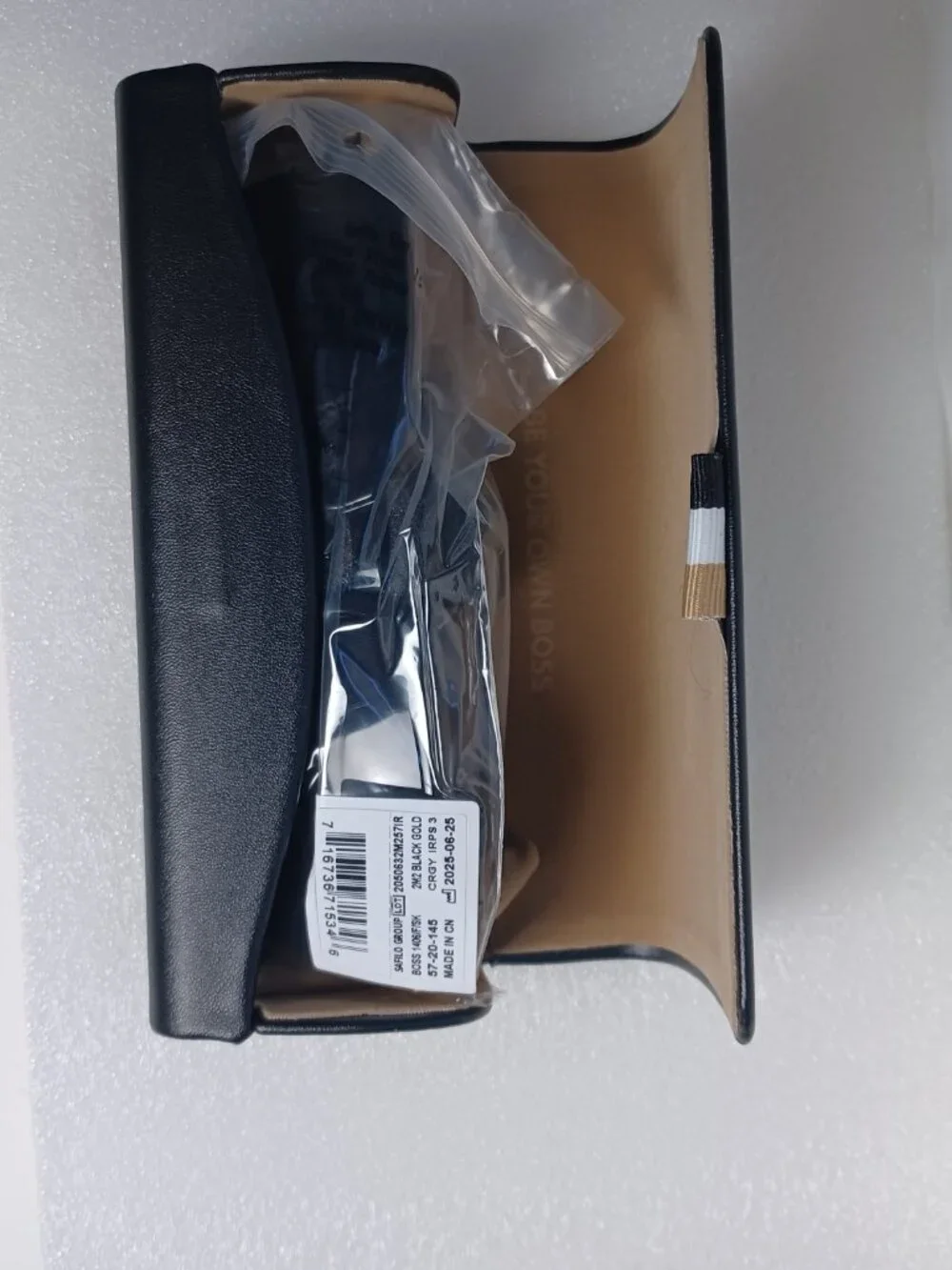Hugo Boss Sunglasses BOSS 1406/F/SK 02M2 IR Black Gold Men Luxury Square NIB 57m